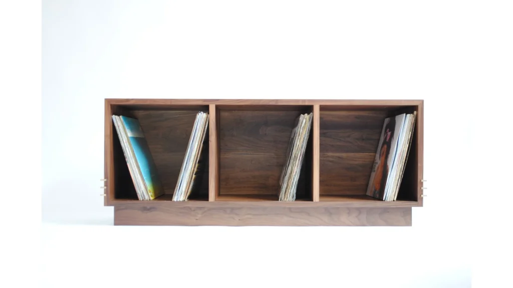 Kithe-walnut-timber-Lola-vinyl-record-lowline-storage-cubes-brass-detail-furniture-1